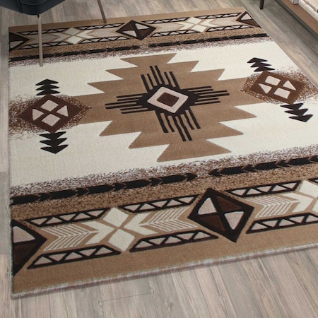 Flash Furniture 5' x 7' Ivory Rustic Southwest Style Area Rug ACD-RG180-57-IV-GG